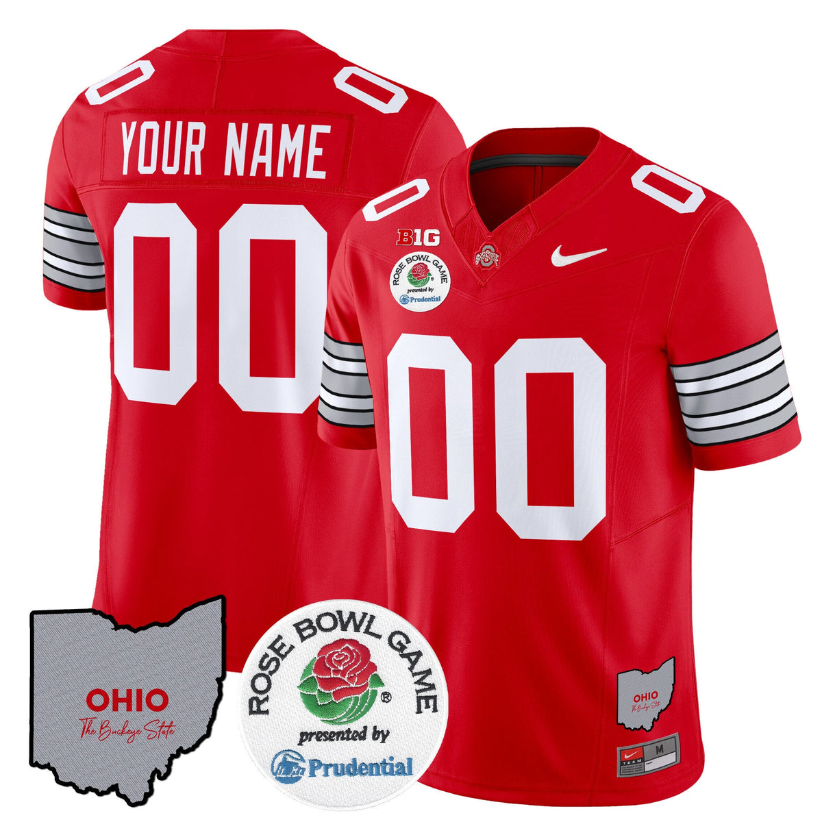 Ohio State Buckeyes 'Heritage Stripe' Rose Bowl Vapor Limited Custom Jersey - All Stitched - image 2