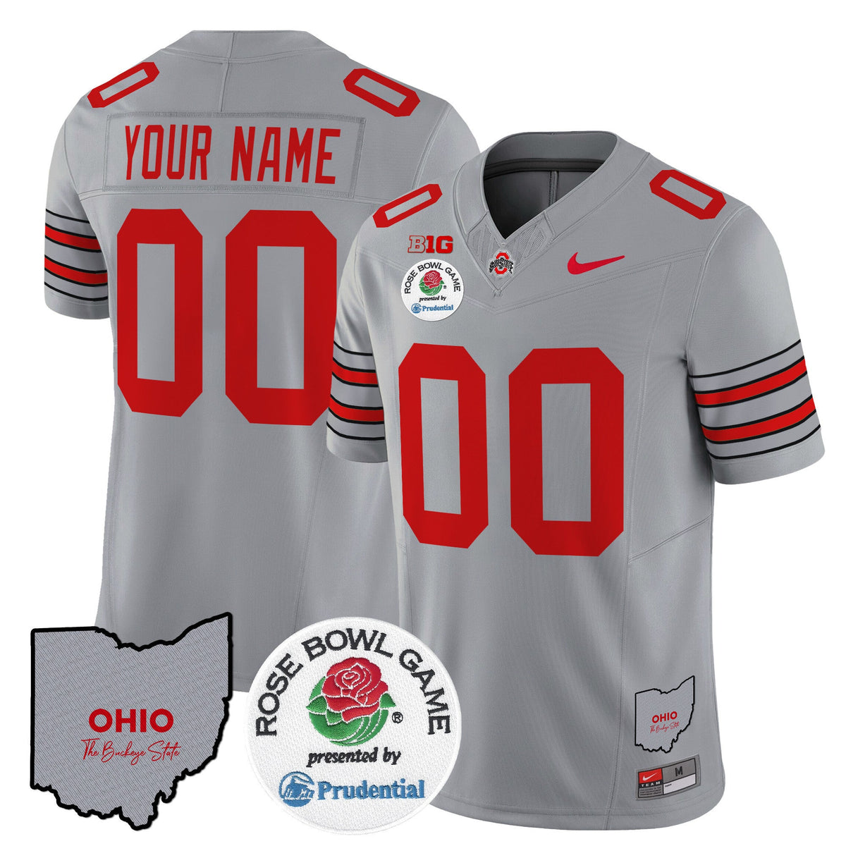 Ohio State Buckeyes 'Heritage Stripe' Rose Bowl Vapor Limited Custom Jersey - All Stitched - image 3