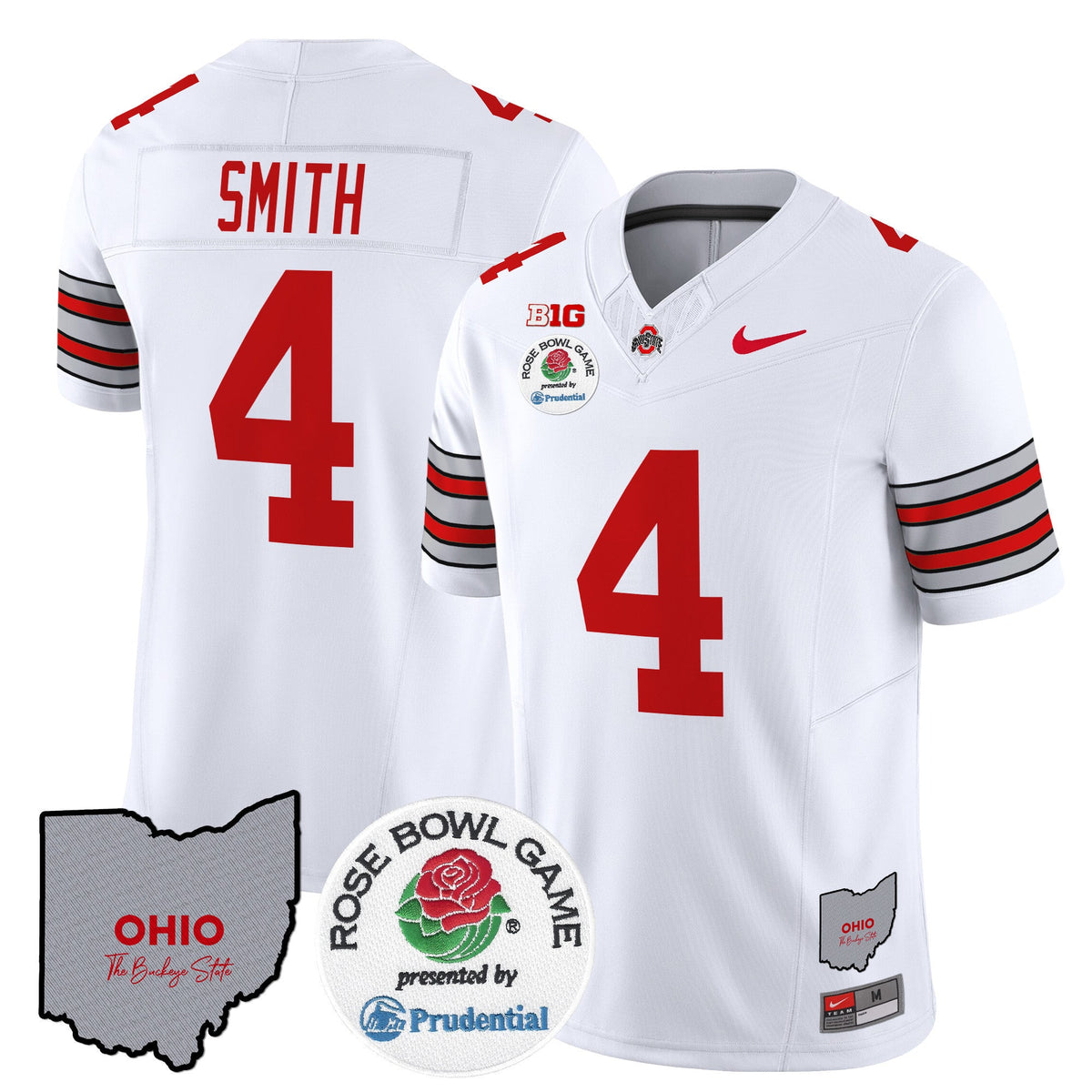 Men's Ohio State Buckeyes 'Heritage Stripe' Rose Bowl Vapor Limited Jersey - All Stitched - image 3