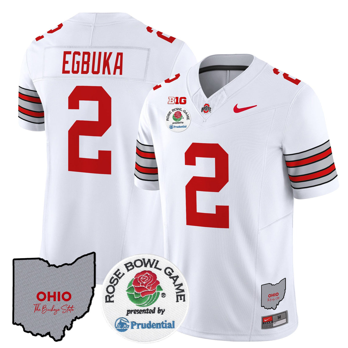 Men's Ohio State Buckeyes 'Heritage Stripe' Rose Bowl Vapor Limited Jersey - All Stitched - image 8