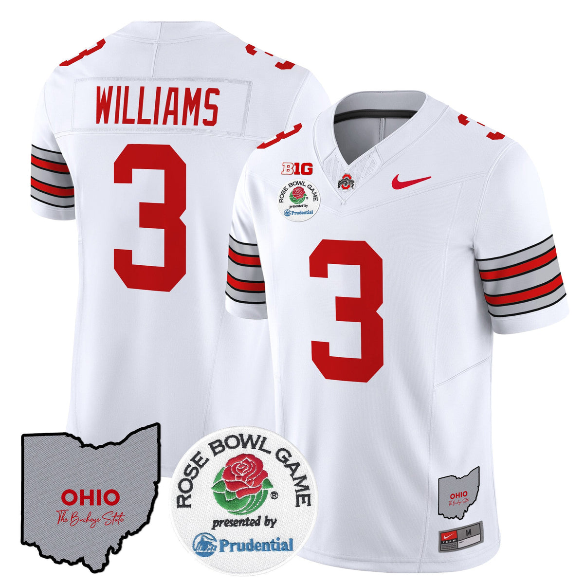 Men's Ohio State Buckeyes 'Heritage Stripe' Rose Bowl Vapor Limited Jersey - All Stitched - image 9