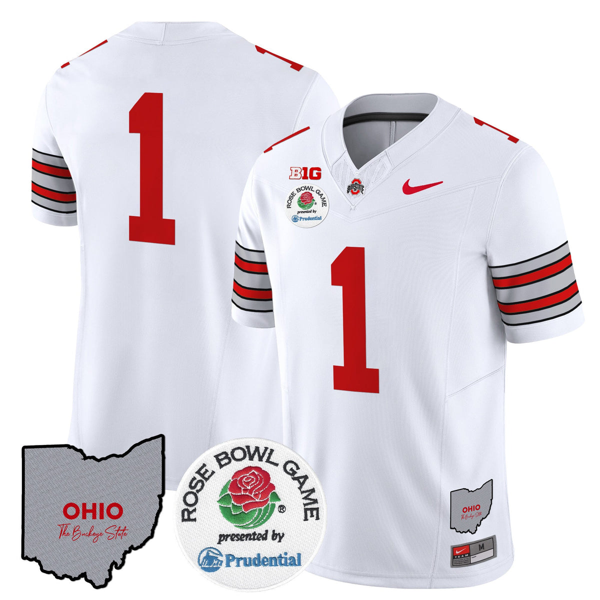 Men's Ohio State Buckeyes 'Heritage Stripe' Rose Bowl Vapor Limited Jersey - All Stitched - image 10
