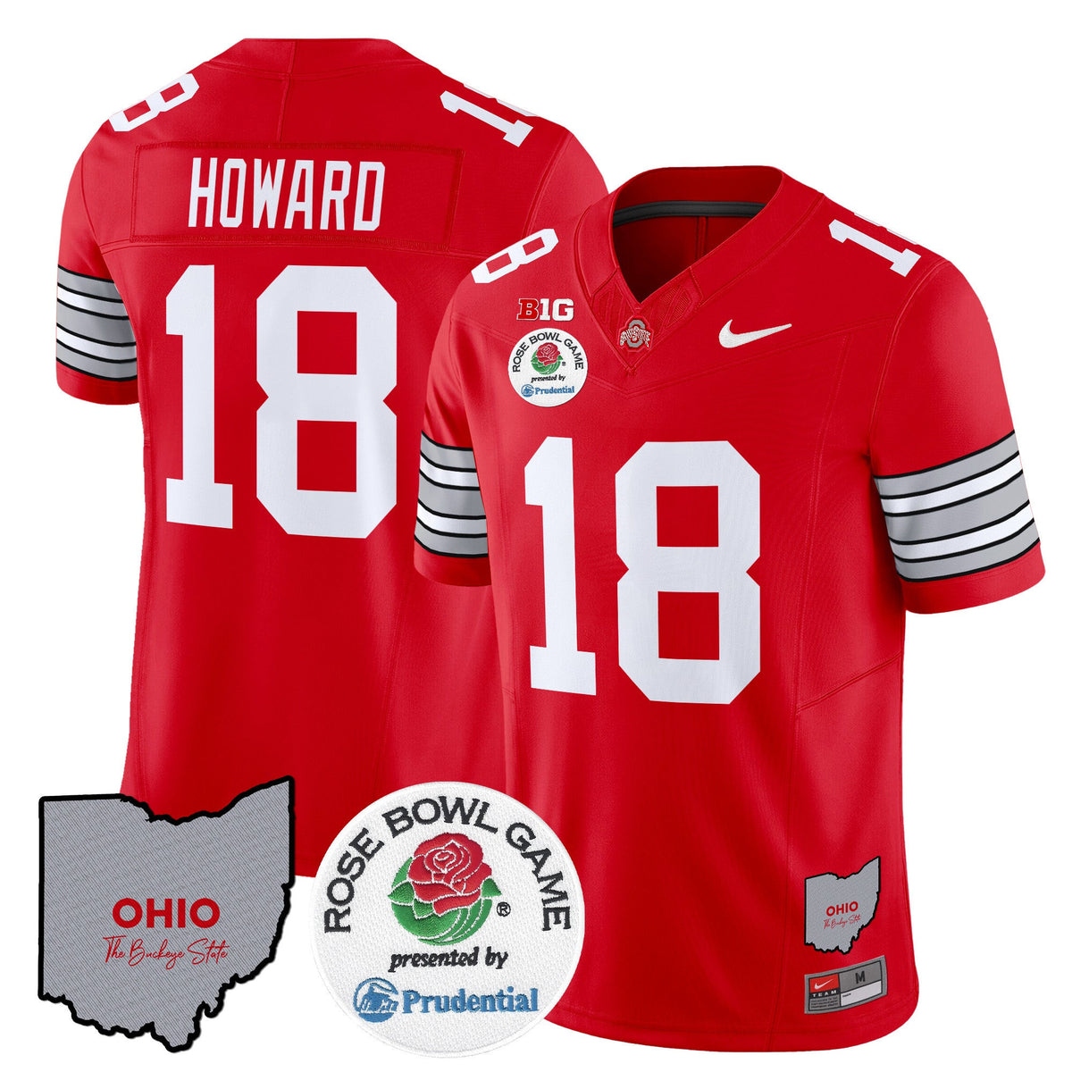 Men's Ohio State Buckeyes 'Heritage Stripe' Rose Bowl Vapor Limited Jersey - All Stitched - image 11