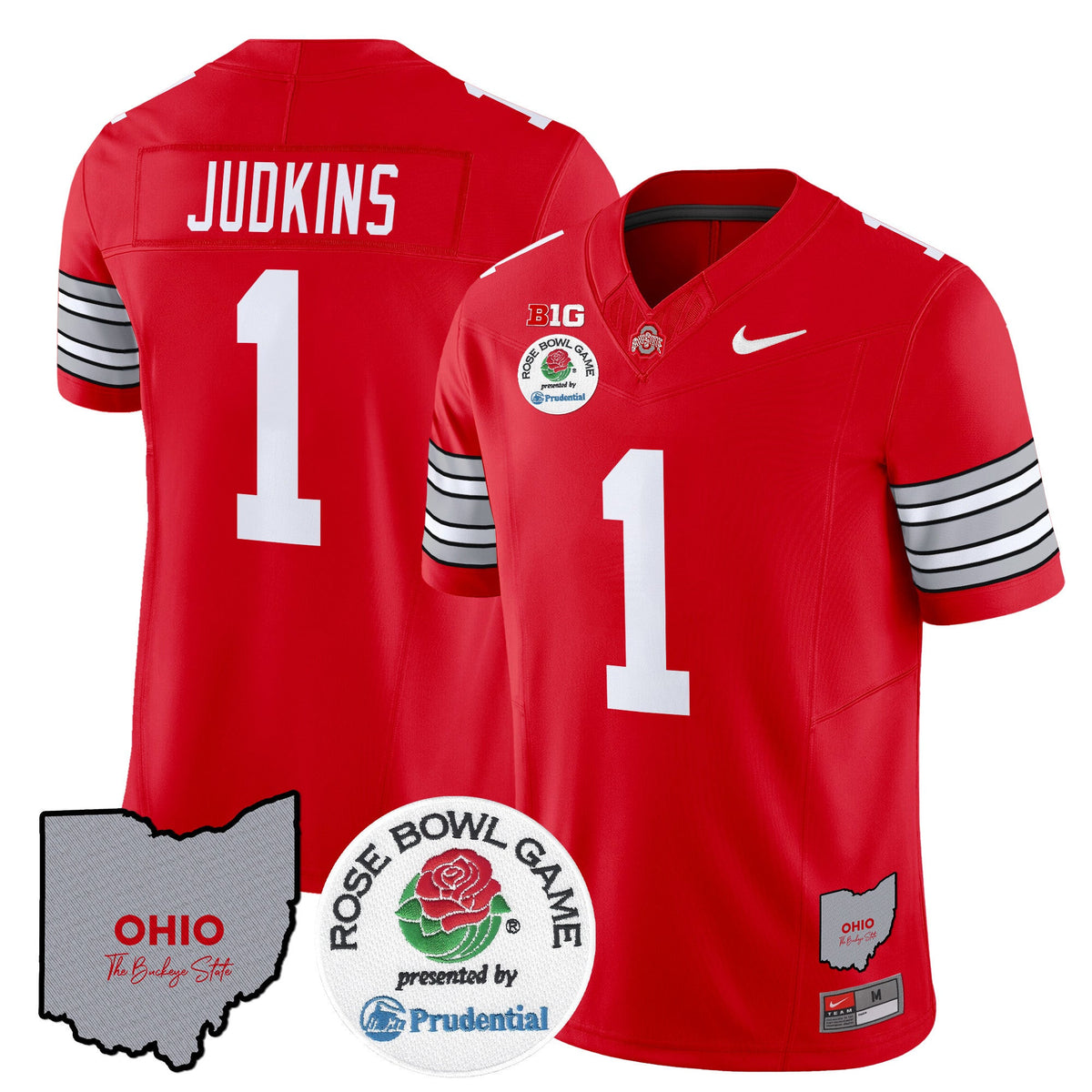 Men's Ohio State Buckeyes 'Heritage Stripe' Rose Bowl Vapor Limited Jersey - All Stitched - image 12