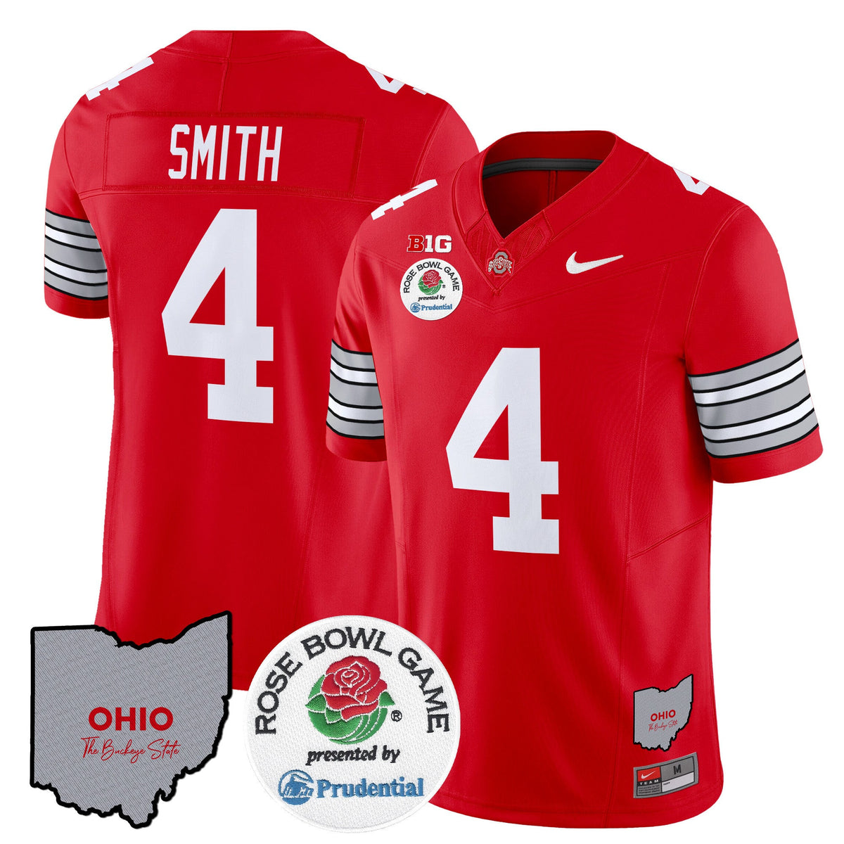 Men's Ohio State Buckeyes 'Heritage Stripe' Rose Bowl Vapor Limited Jersey - All Stitched - image 13