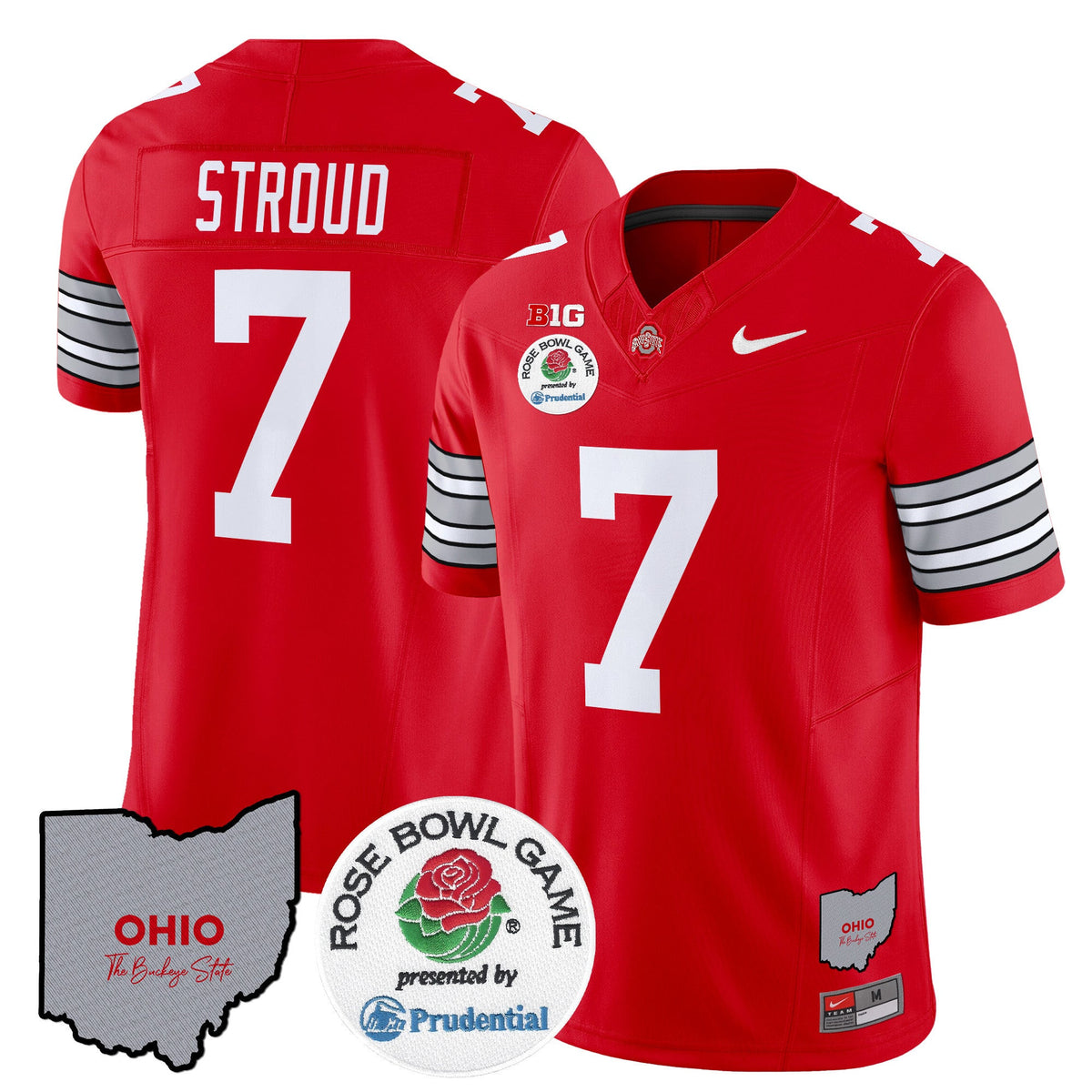Men's Ohio State Buckeyes 'Heritage Stripe' Rose Bowl Vapor Limited Jersey - All Stitched - image 16