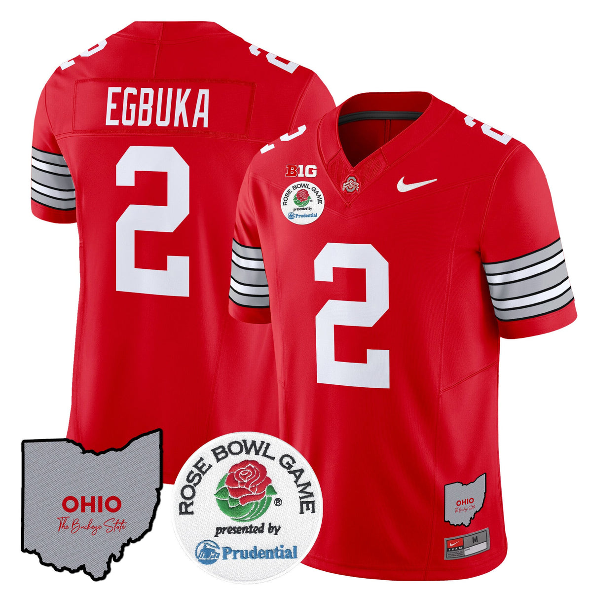 Men's Ohio State Buckeyes 'Heritage Stripe' Rose Bowl Vapor Limited Jersey - All Stitched - image 18