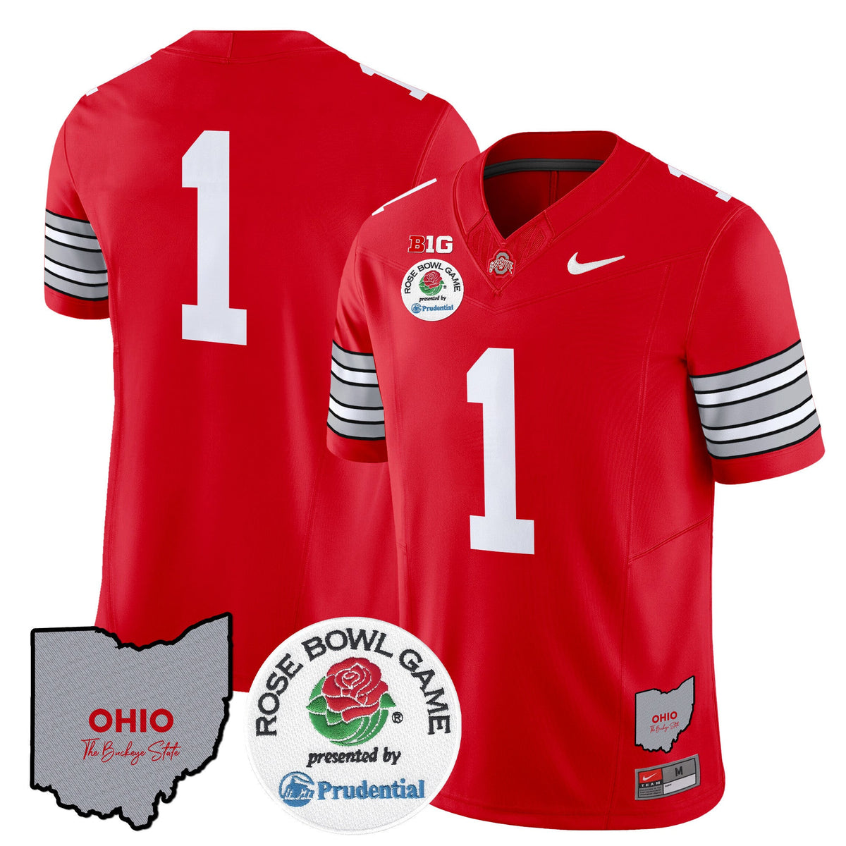 Men's Ohio State Buckeyes 'Heritage Stripe' Rose Bowl Vapor Limited Jersey - All Stitched - image 20