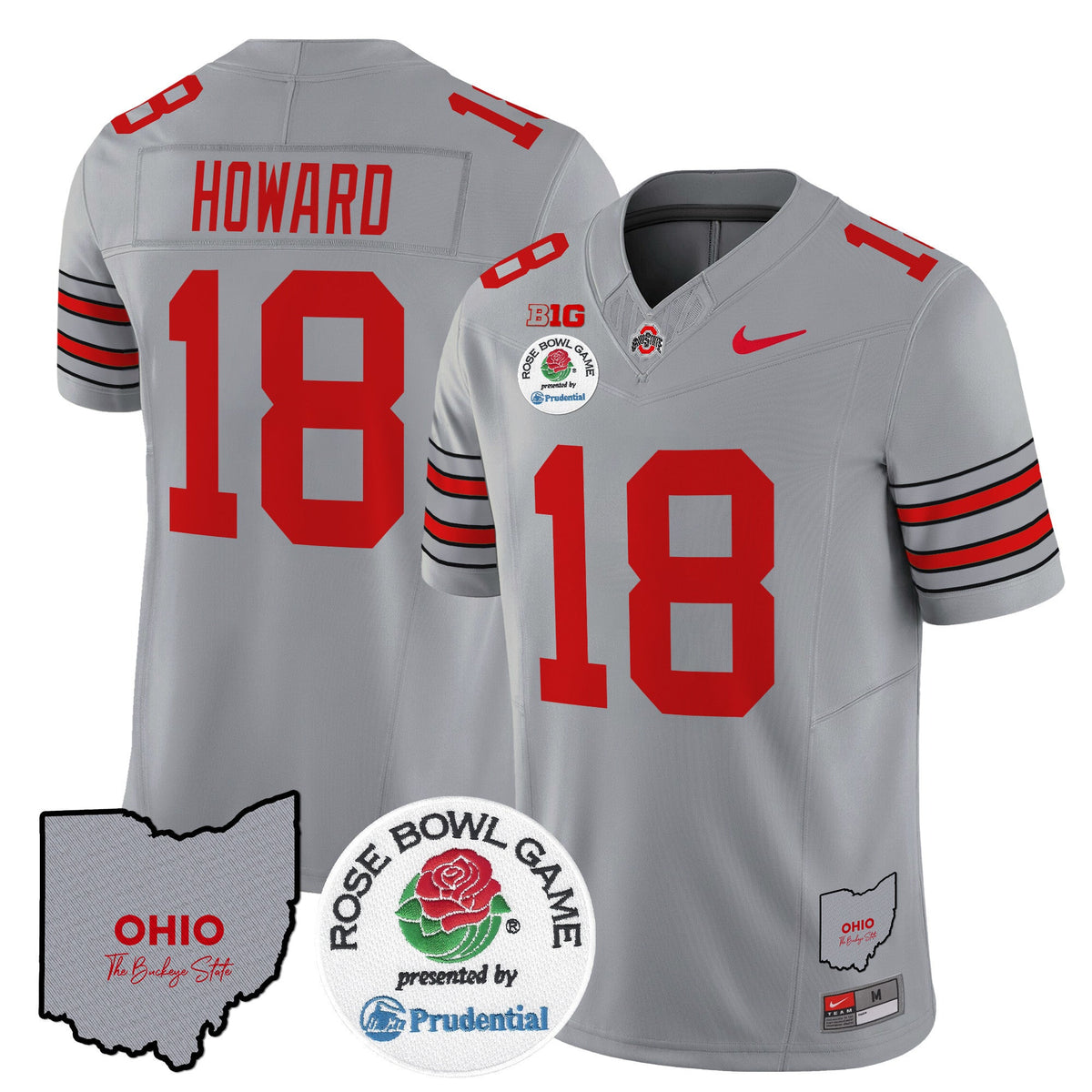 Men's Ohio State Buckeyes 'Heritage Stripe' Rose Bowl Vapor Limited Jersey - All Stitched - image 21