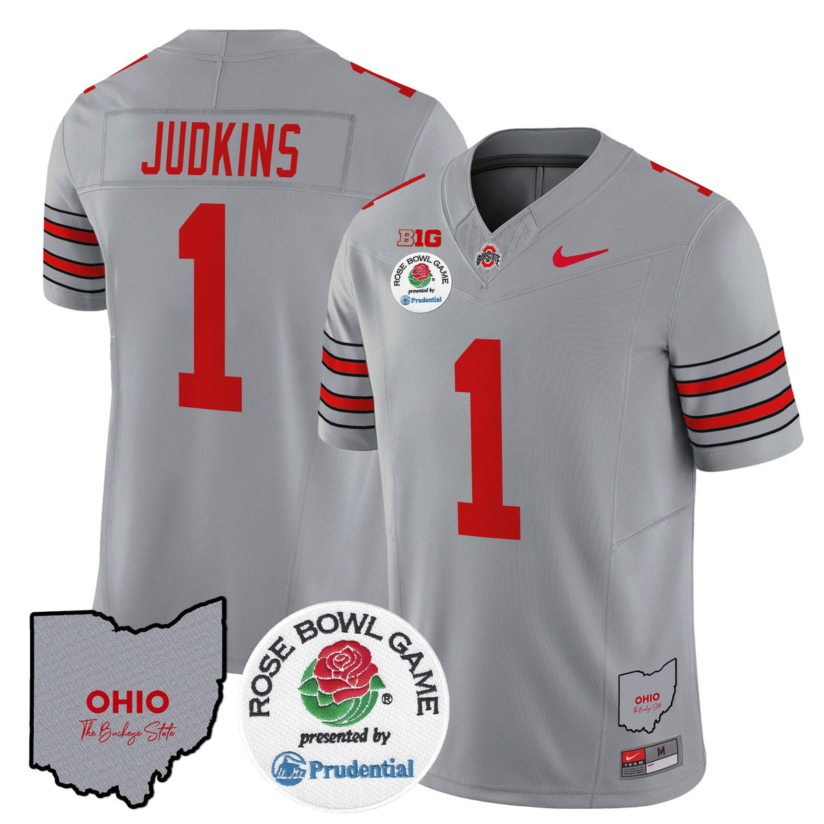 Men's Ohio State Buckeyes 'Heritage Stripe' Rose Bowl Vapor Limited Jersey - All Stitched - image 22
