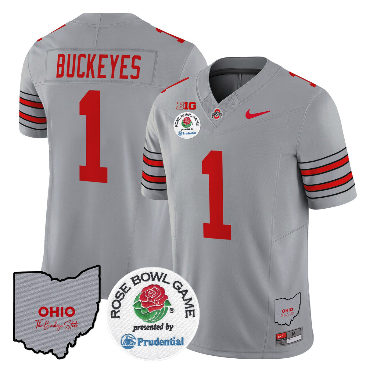 Men's Ohio State Buckeyes 'Heritage Stripe' Rose Bowl Vapor Limited Jersey - All Stitched - image 24