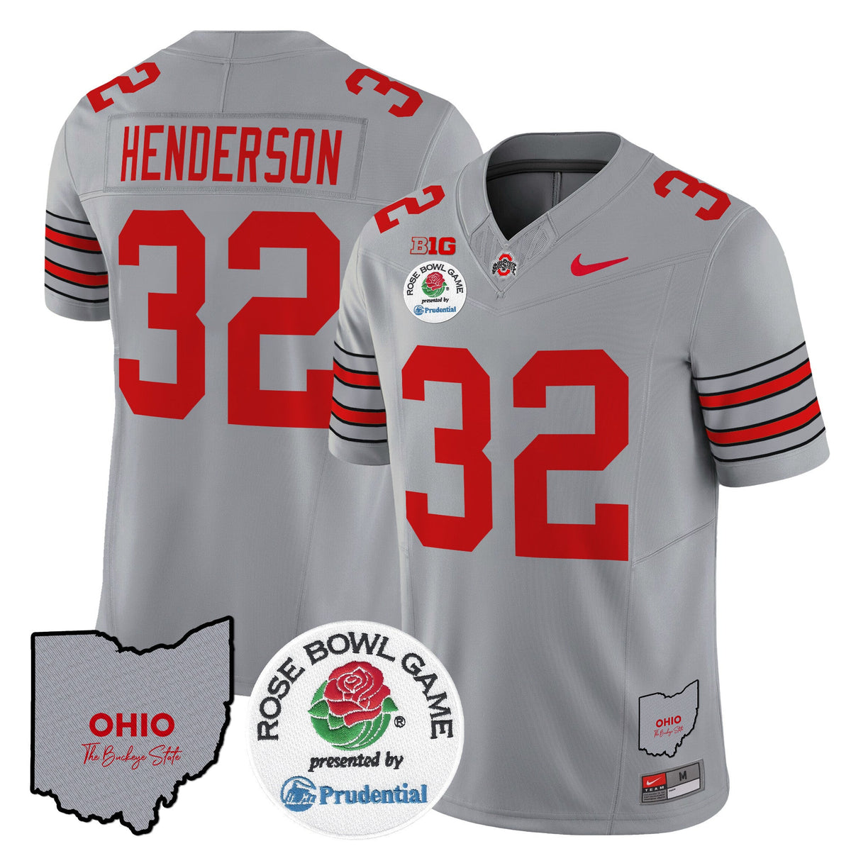 Men's Ohio State Buckeyes 'Heritage Stripe' Rose Bowl Vapor Limited Jersey - All Stitched - image 27