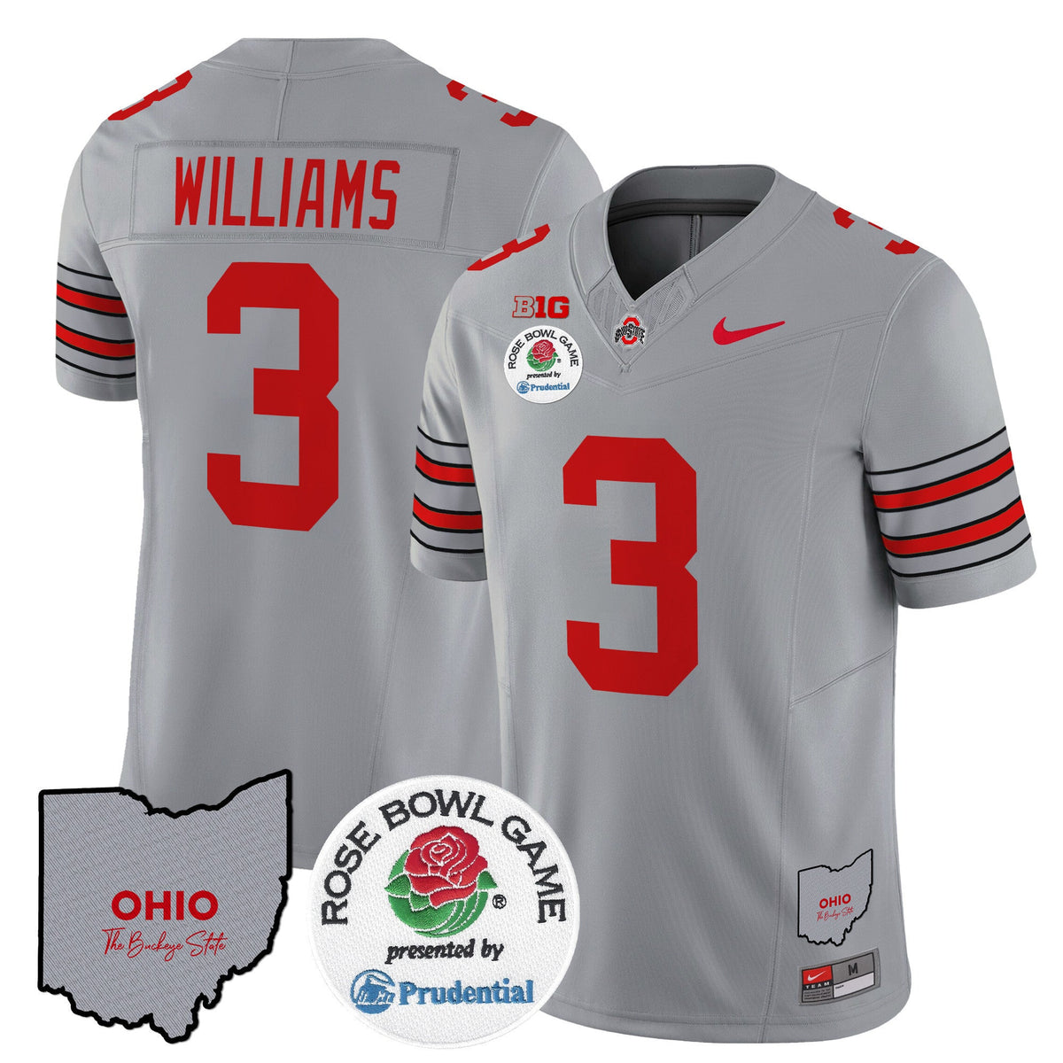 Men's Ohio State Buckeyes 'Heritage Stripe' Rose Bowl Vapor Limited Jersey - All Stitched - image 29