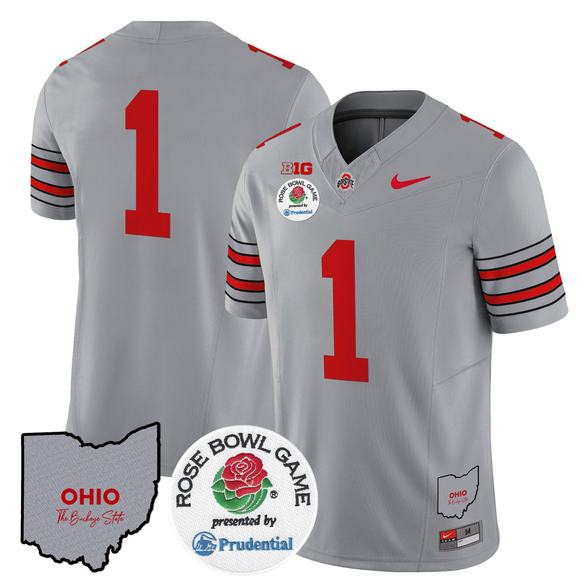 Men's Ohio State Buckeyes 'Heritage Stripe' Rose Bowl Vapor Limited Jersey - All Stitched - image 30