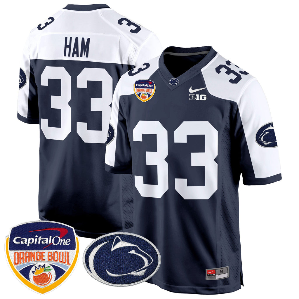 Men's Penn State Nittany Lions Orange Bowl Patch Game Jersey - All Stitched - image 4