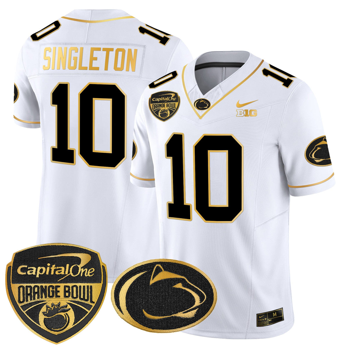 Men's Penn State Nittany Lions Orange Bowl Patch Gold Vapor Limited Jersey V2 - All Stitched - image 11
