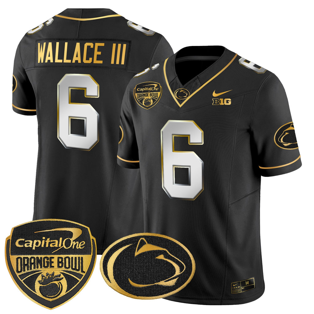 Men's Penn State Nittany Lions Orange Bowl Patch Gold Vapor Limited Jersey V2 - All Stitched - image 33