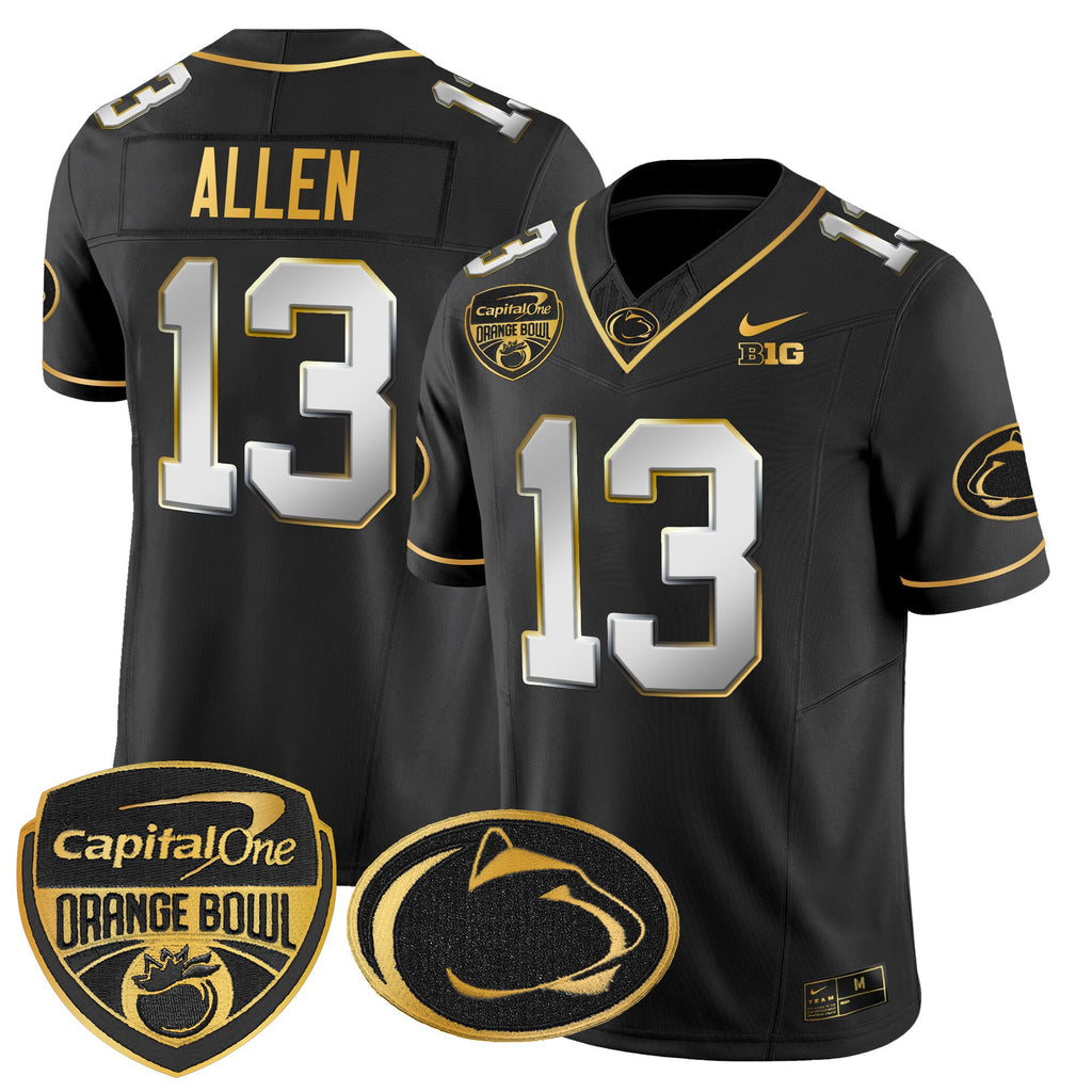 Men's Penn State Nittany Lions Orange Bowl Patch Gold Vapor Limited Jersey V2 - All Stitched - image 34