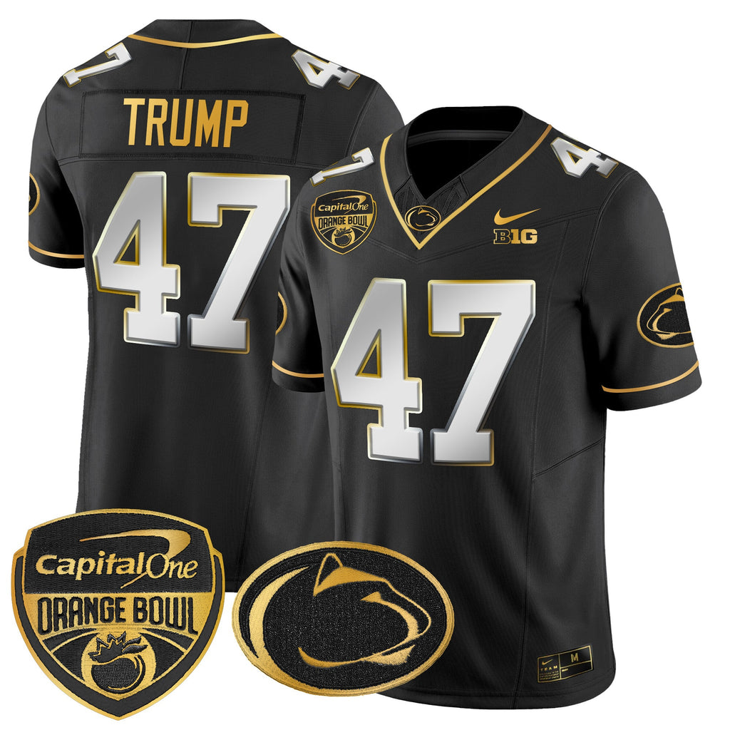 Men's Penn State Nittany Lions Orange Bowl Patch Gold Vapor Limited Jersey V2 - All Stitched - image 35