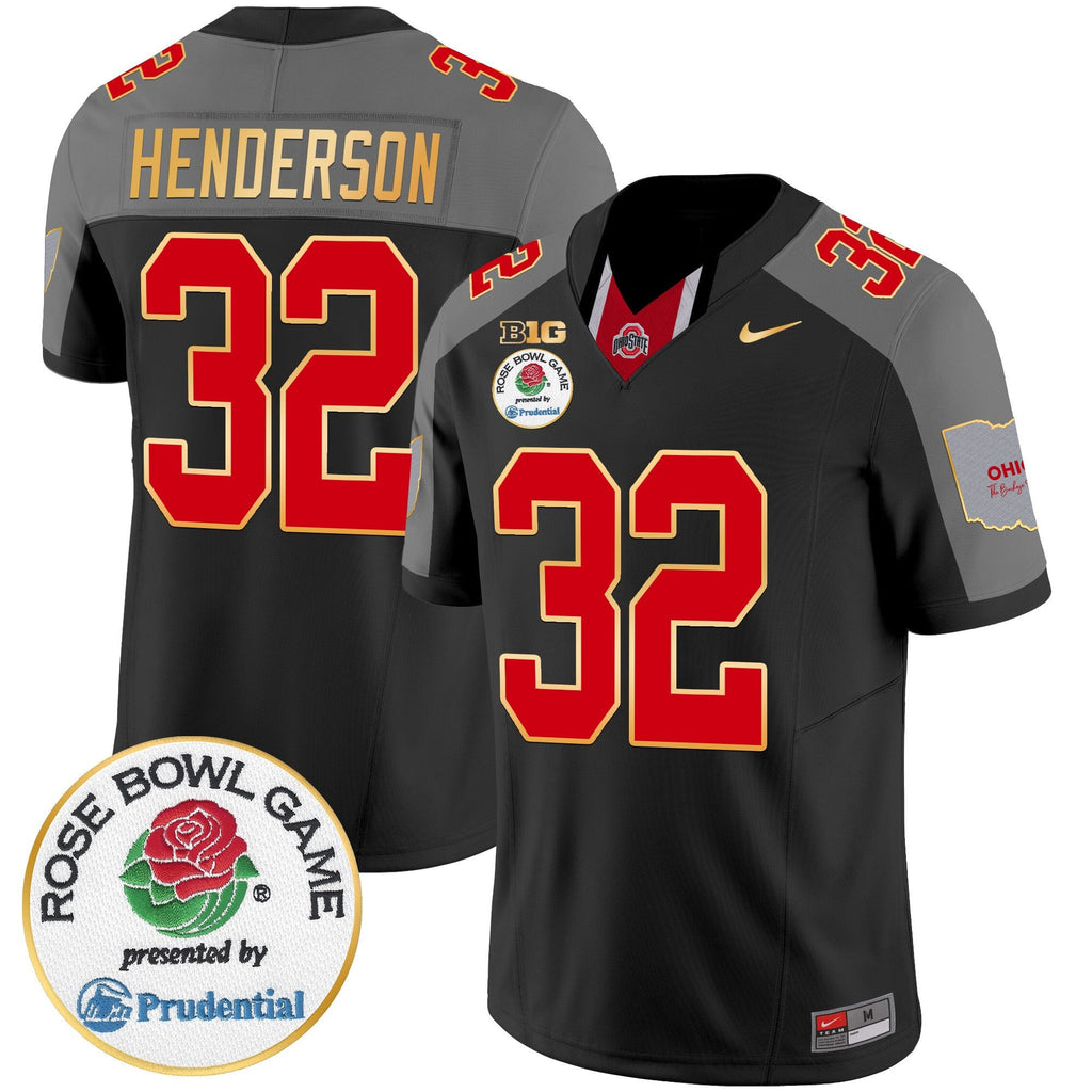 Men's Ohio State Buckeyes Rose Bowl Gold Trim Vapor Limited Jersey - All Stitched - image 47