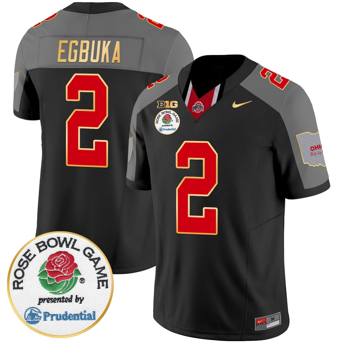 Men's Ohio State Buckeyes Rose Bowl Gold Trim Vapor Limited Jersey - All Stitched - image 48