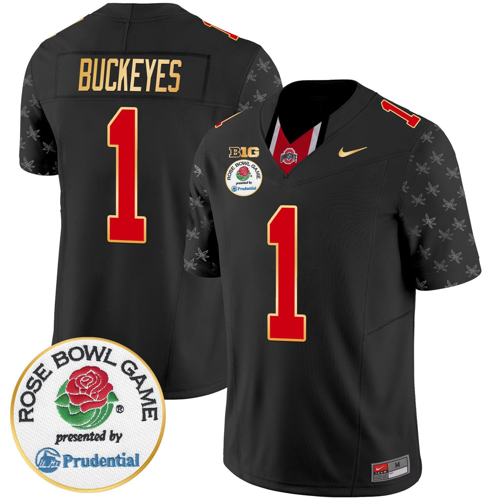 Men's Ohio State Buckeyes Rose Bowl Gold Trim Vapor Limited Jersey - All Stitched - image 54