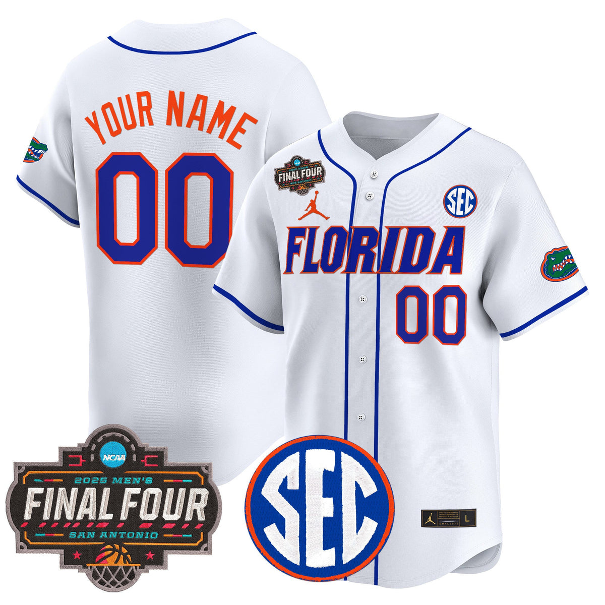 Florida Gators 2025 Final Four Patch Vapor Baseball Custom Jersey - All Stitched - image 2