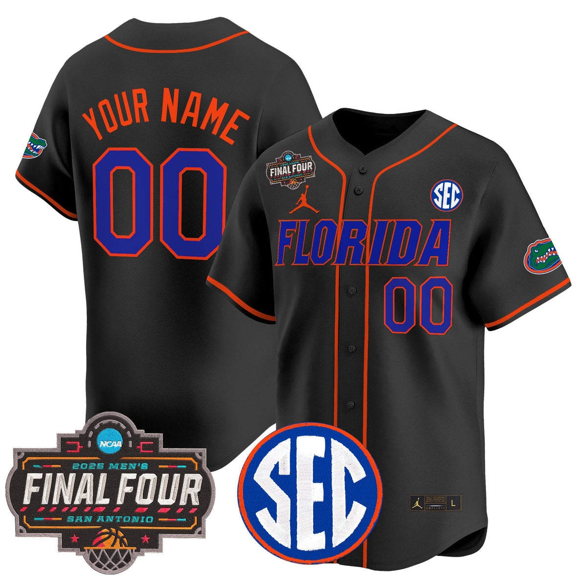 Florida Gators 2025 Final Four Patch Vapor Baseball Custom Jersey - All Stitched - image 3