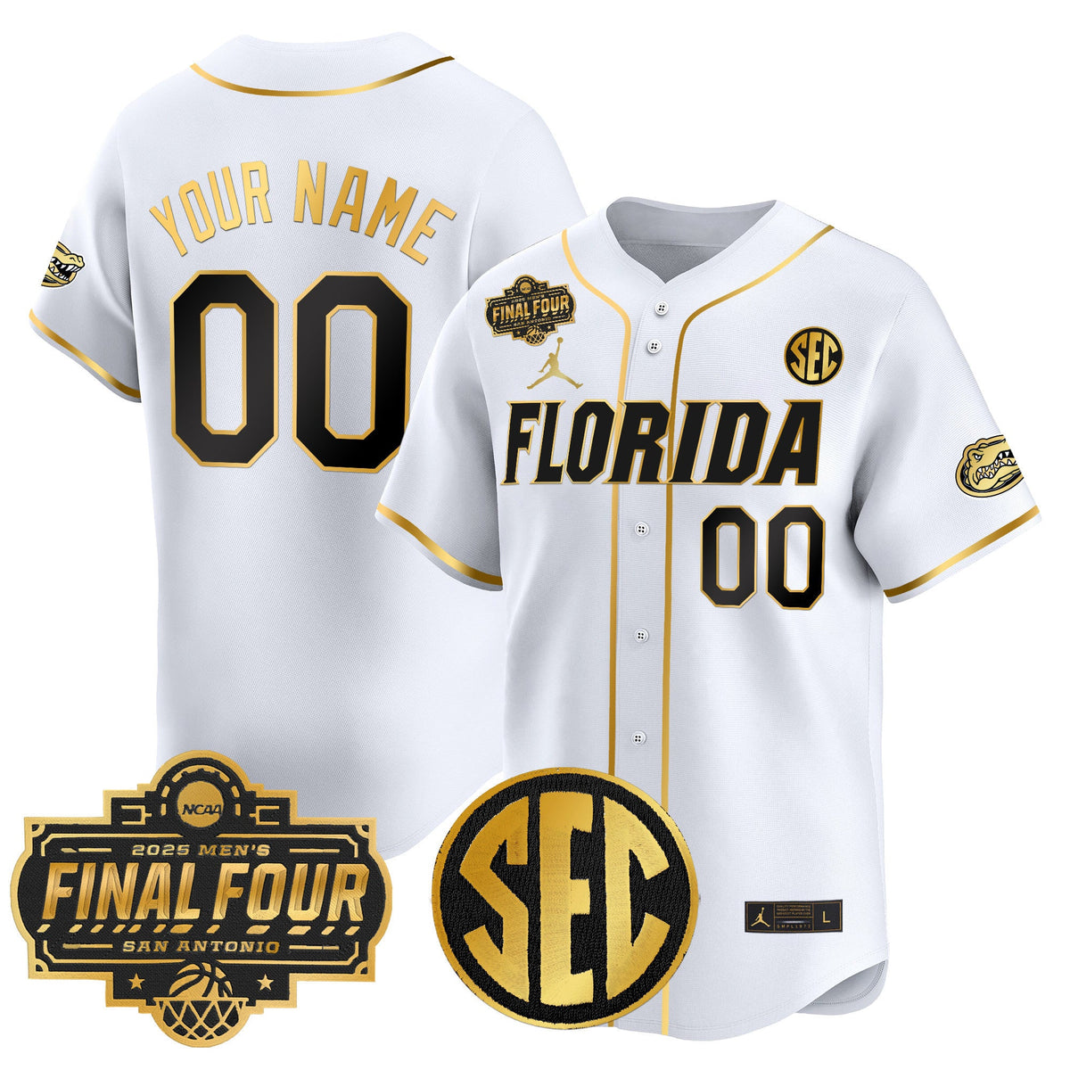 Florida Gators 2025 Final Four Patch Vapor Baseball Custom Jersey - All Stitched - image 5