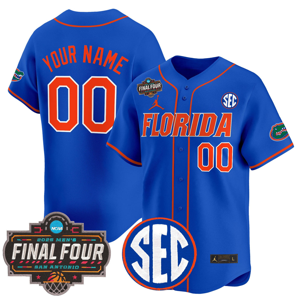 Florida Gators 2025 Final Four Patch Vapor Baseball Custom Jersey - All Stitched - image 1