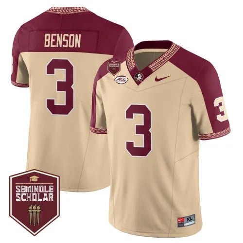 Men’s Florida State Seminoles Football Vapor Gold Jersey – Seminole Scholar – All Stitched - image 12