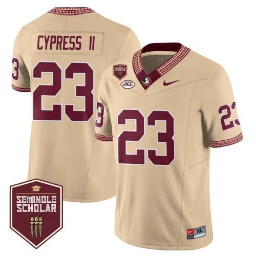 Men’s Florida State Seminoles Football Vapor Gold Jersey – Seminole Scholar – All Stitched - image 1