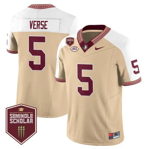 Men’s Florida State Seminoles Football Vapor Gold Jersey – Seminole Scholar – All Stitched - image 14