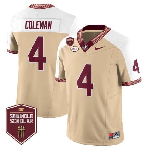 Men’s Florida State Seminoles Football Vapor Gold Jersey – Seminole Scholar – All Stitched - image 15