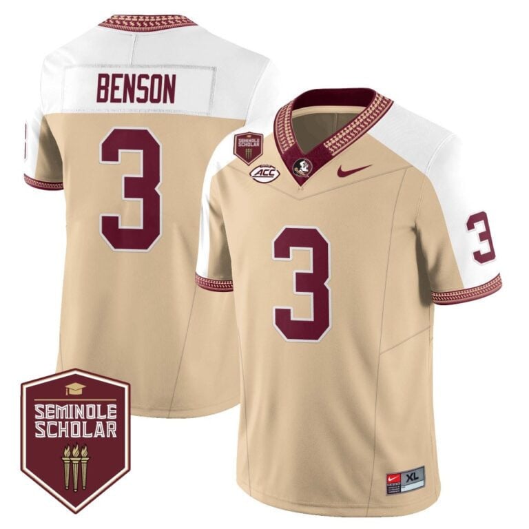 Men’s Florida State Seminoles Football Vapor Gold Jersey – Seminole Scholar – All Stitched - image 18