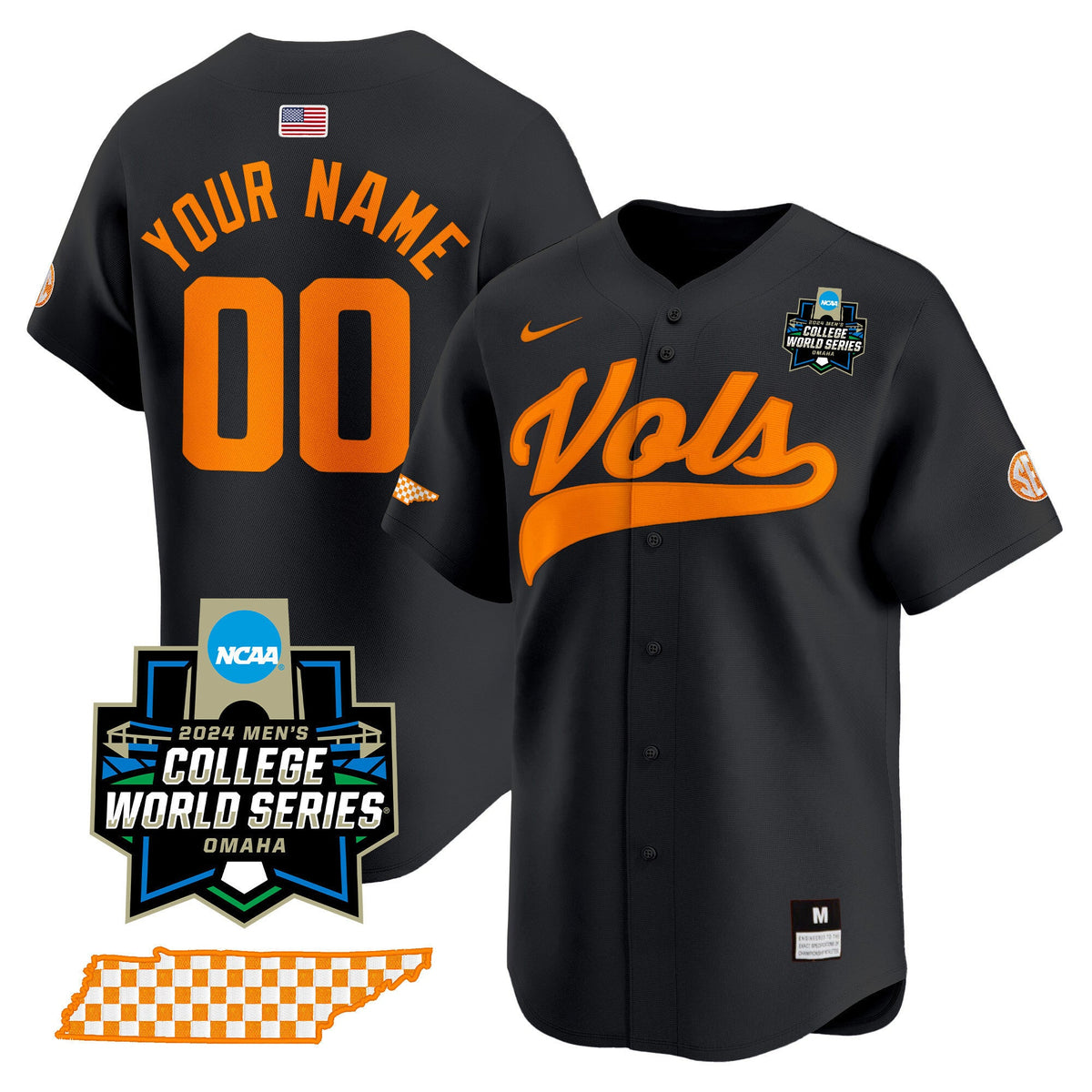 Tennessee Volunteers 2024 College World Series Vapor Premier Limited Custom Jersey V2 - All Stitched - image 2