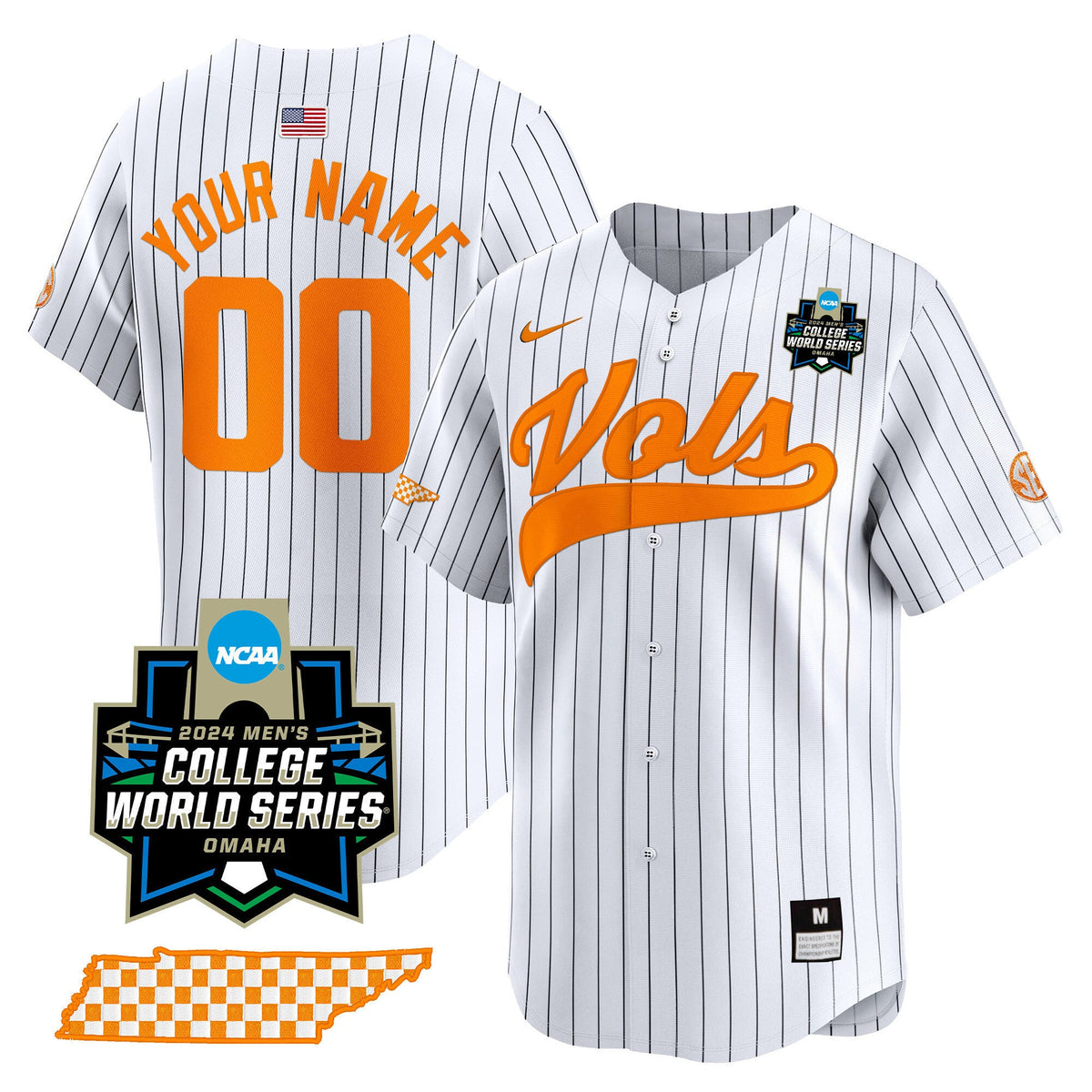 Tennessee Volunteers 2024 College World Series Vapor Premier Limited Custom Jersey V2 - All Stitched - image 5