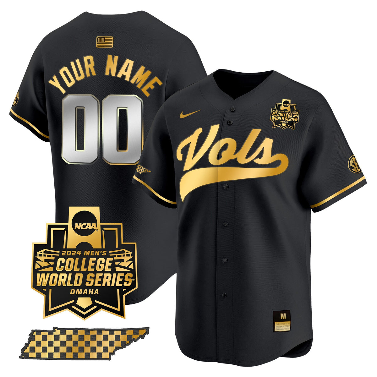 Tennessee Volunteers 2024 College World Series Vapor Premier Limited Custom Jersey V2 - All Stitched - image 7
