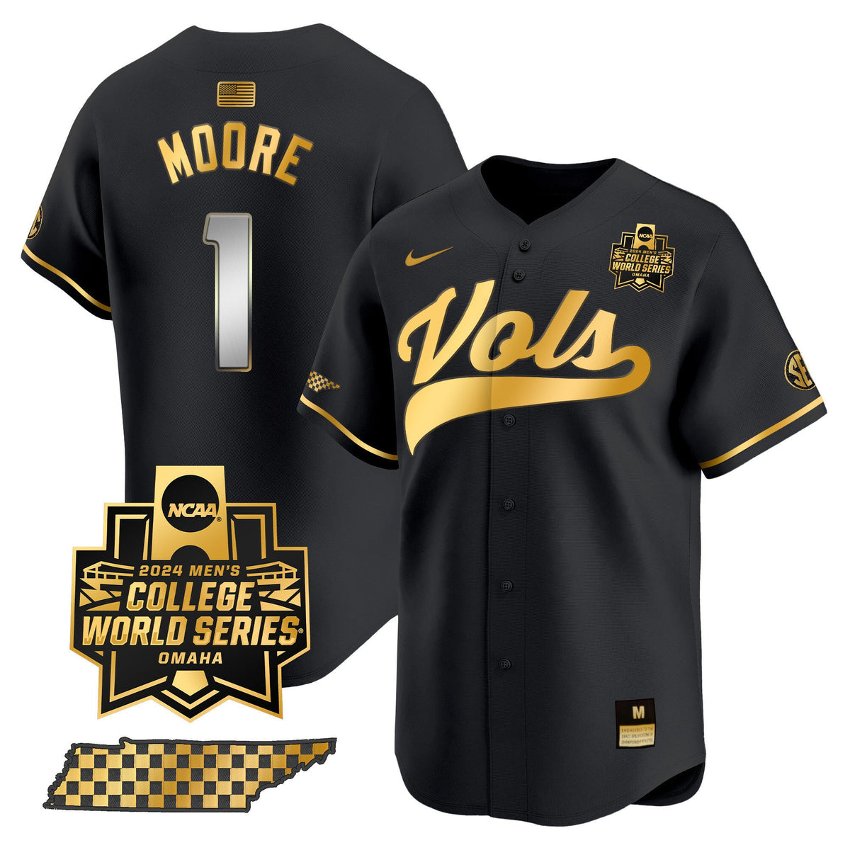 Men's Tennessee Volunteers 2024 College World Series Vapor Premier Limited Jersey V2 - All Stitched - image 3