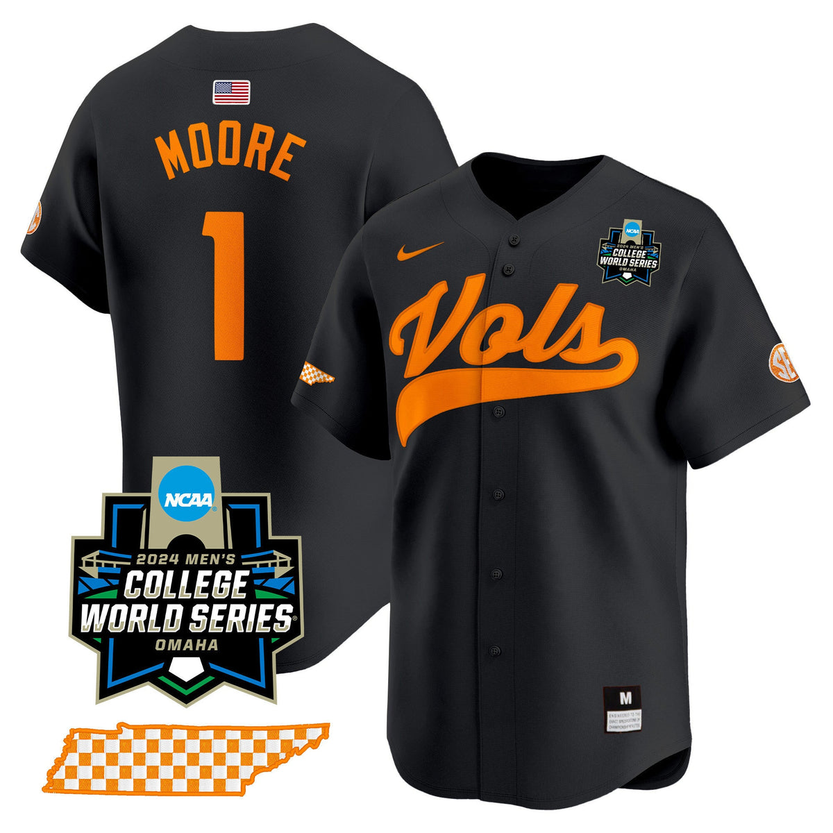 Men's Tennessee Volunteers 2024 College World Series Vapor Premier Limited Jersey V2 - All Stitched - image 2