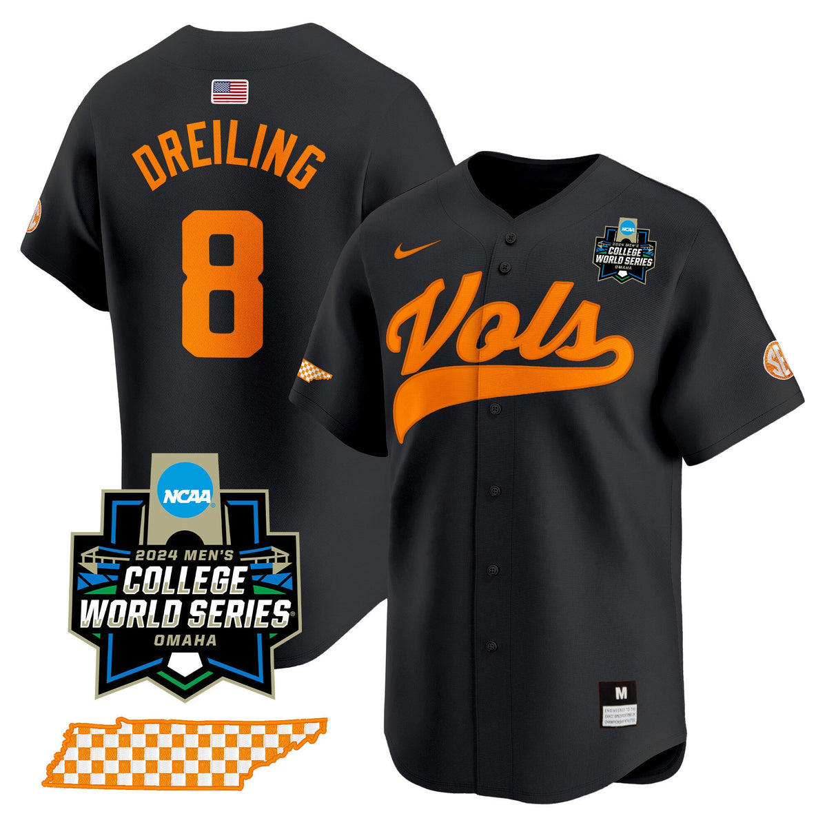 Men's Tennessee Volunteers 2024 College World Series Vapor Premier Limited Jersey V2 - All Stitched - image 4