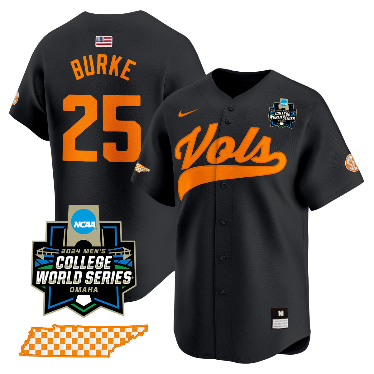 Men's Tennessee Volunteers 2024 College World Series Vapor Premier Limited Jersey V2 - All Stitched - image 5