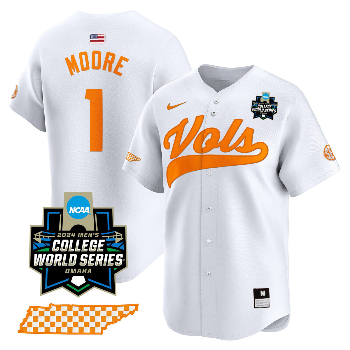 Men's Tennessee Volunteers 2024 College World Series Vapor Premier Limited Jersey V2 - All Stitched - image 10