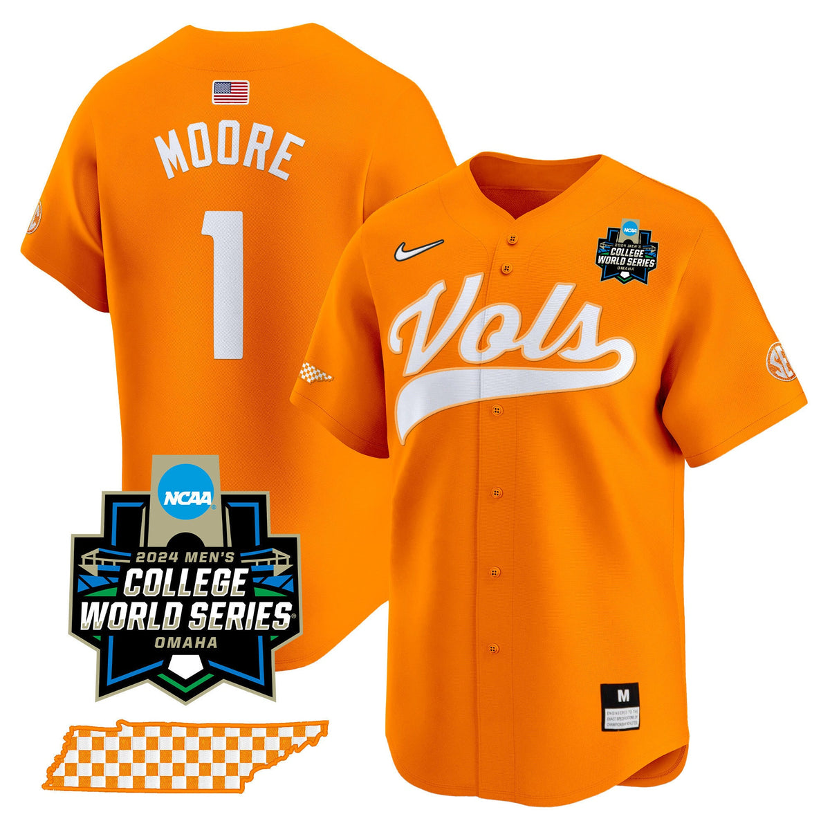 Men's Tennessee Volunteers 2024 College World Series Vapor Premier Limited Jersey V2 - All Stitched - image 17