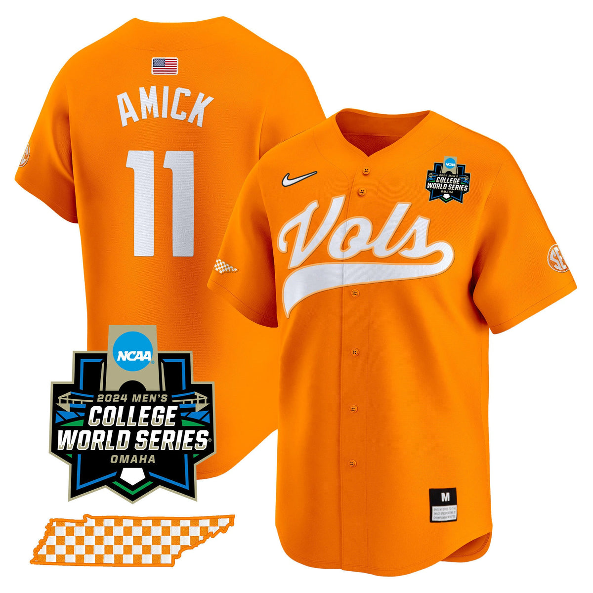 Men's Tennessee Volunteers 2024 College World Series Vapor Premier Limited Jersey V2 - All Stitched - image 21