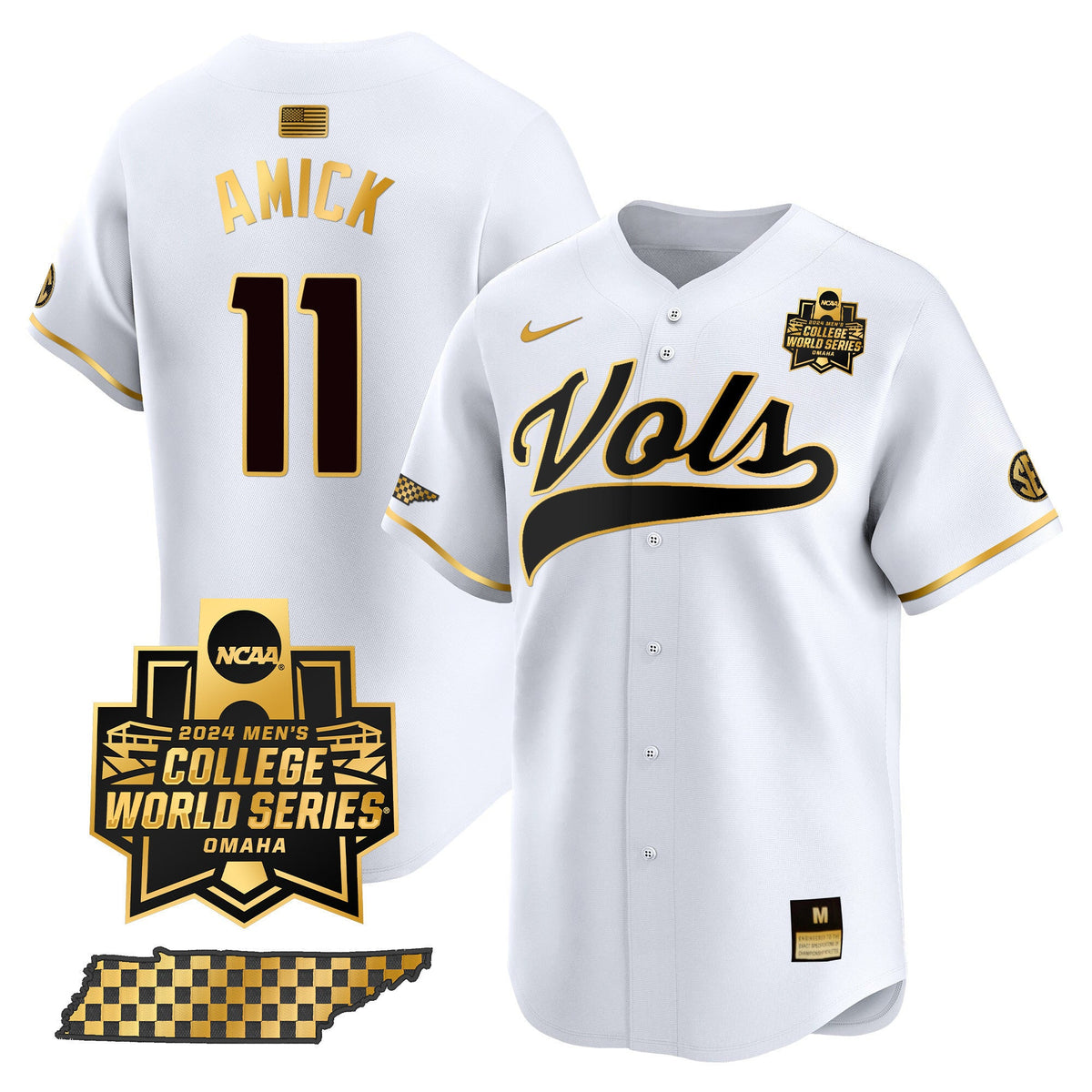 Men's Tennessee Volunteers 2024 College World Series Vapor Premier Limited Jersey V2 - All Stitched - image 34