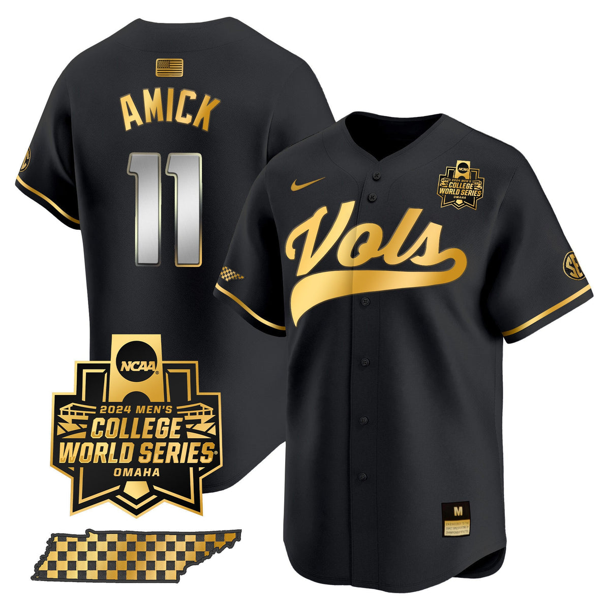 Men's Tennessee Volunteers 2024 College World Series Vapor Premier Limited Jersey V2 - All Stitched - image 40