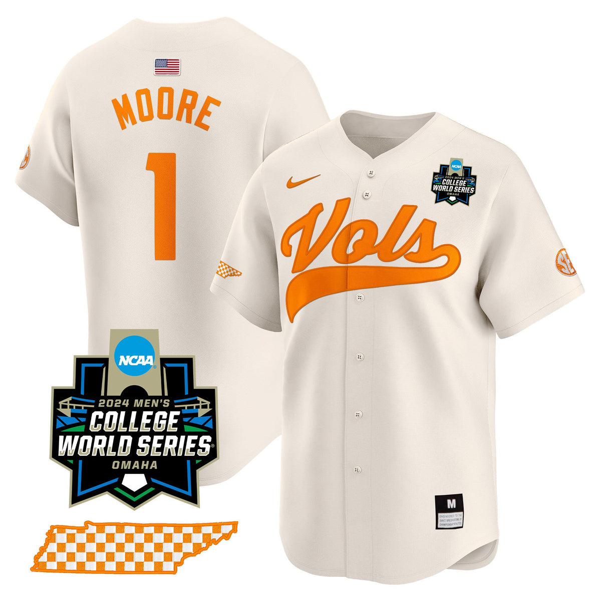 Men's Tennessee Volunteers 2024 College World Series Vapor Premier Limited Jersey V2 - All Stitched - image 43