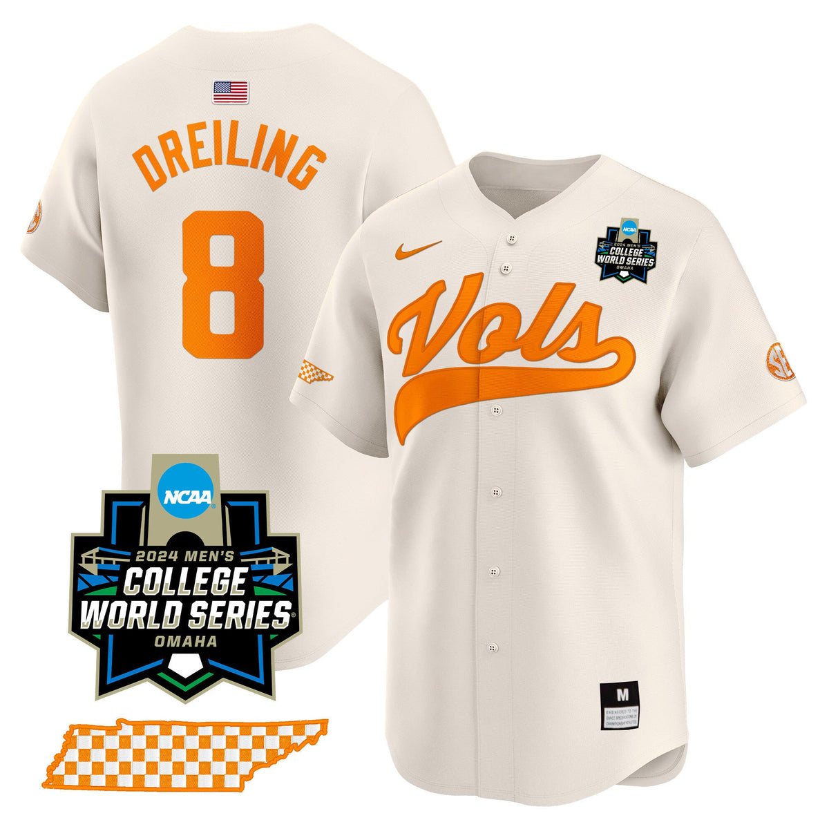 Men's Tennessee Volunteers 2024 College World Series Vapor Premier Limited Jersey V2 - All Stitched - image 44