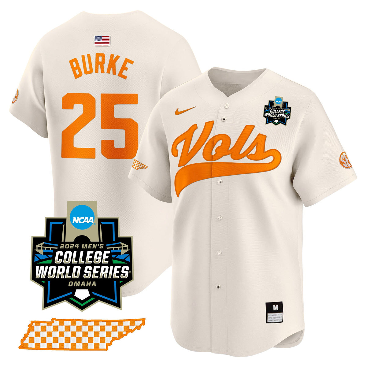 Men's Tennessee Volunteers 2024 College World Series Vapor Premier Limited Jersey V2 - All Stitched - image 45